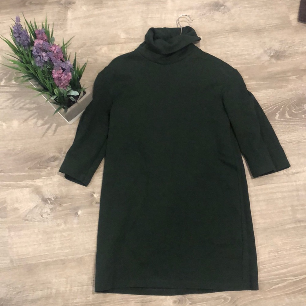 Dark green turtle neck dress